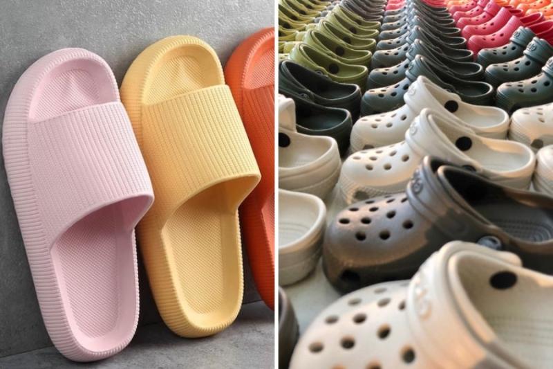 Did you know Crocs and slides are distinguished by their design and material? Crocs are clog-style shoes made of a proprietary foam resin known as Croslite, whereas slides are open-toe sandals with a single strap or band that goes over the foot.